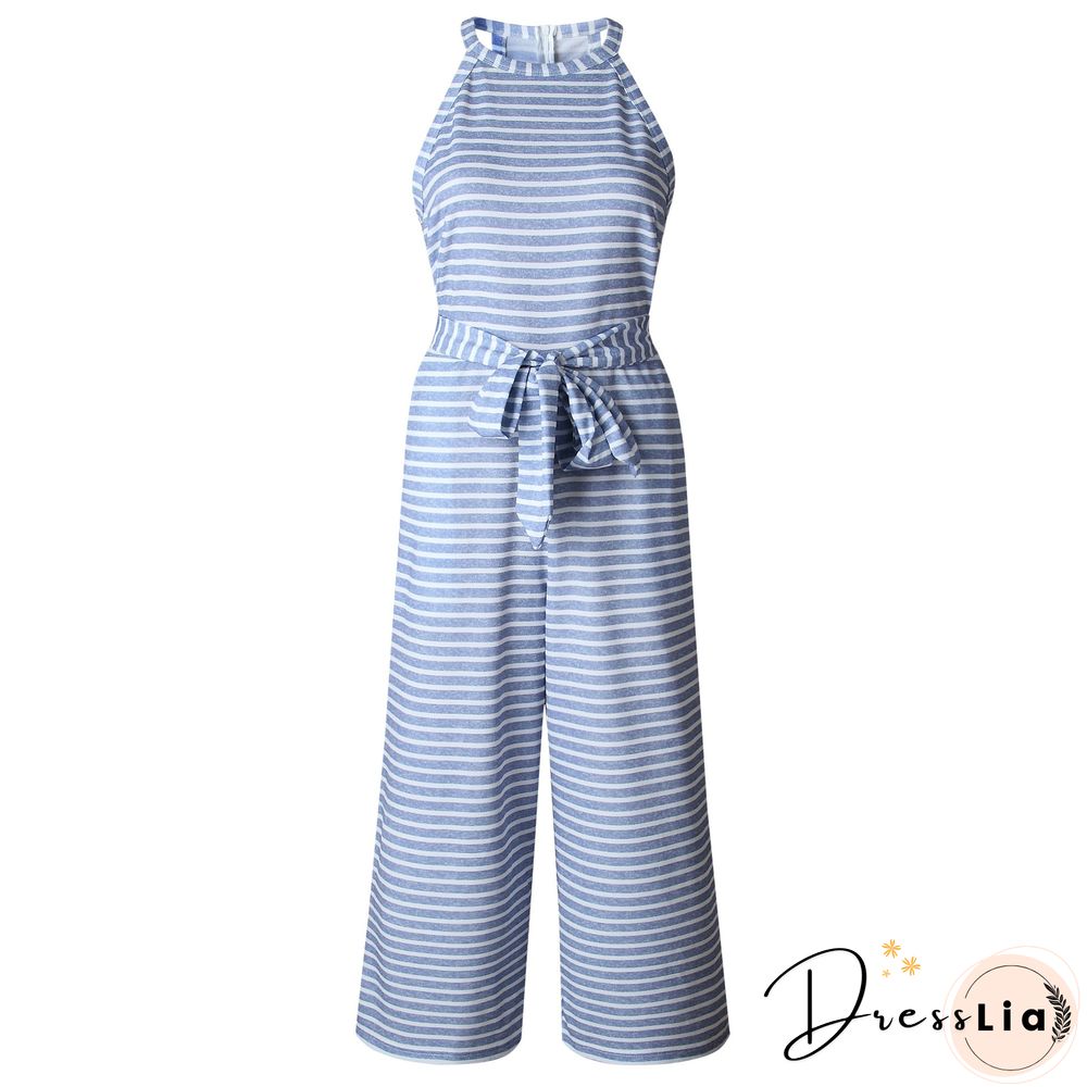 Striped Vacation Casual Jumpsuit