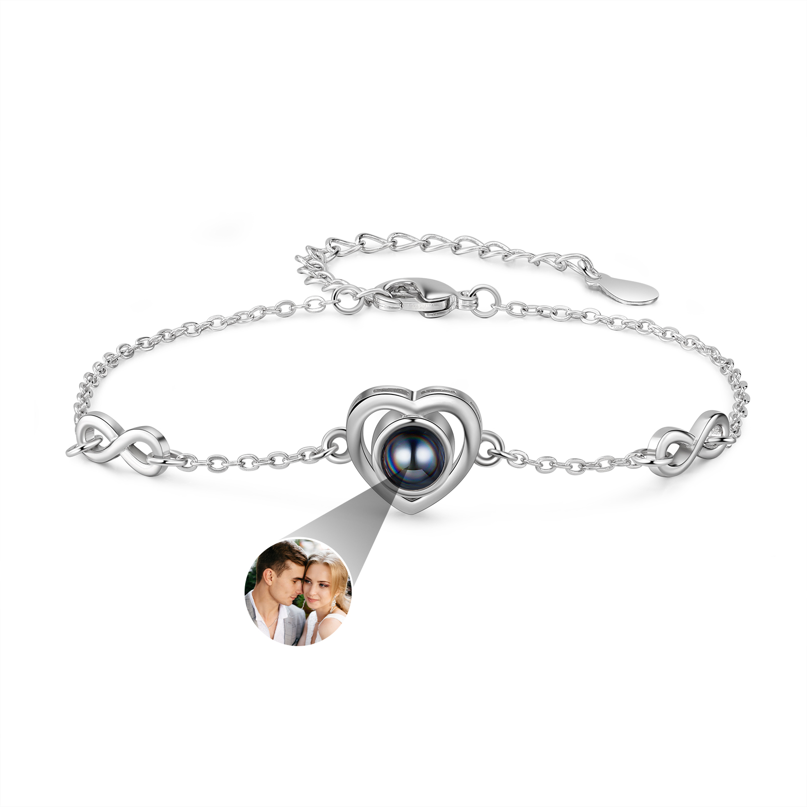 Festa della Mamma Braccialetto infinito con proiezione di foto personalizzata regalo per donna