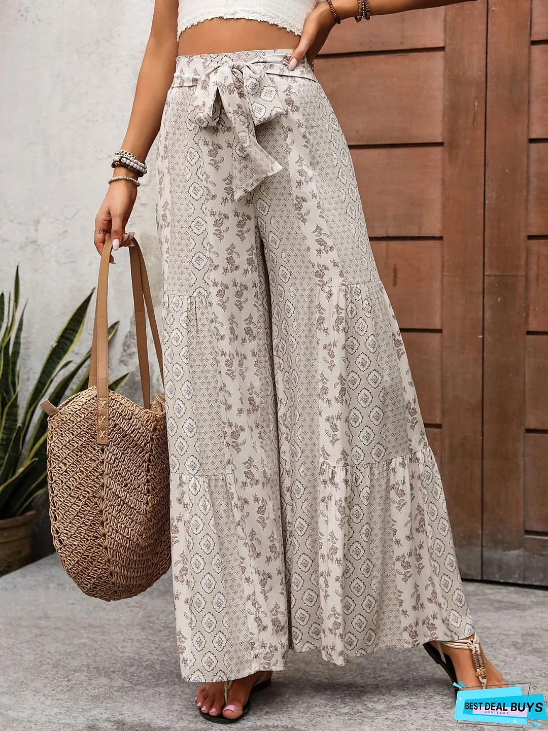 CARSON WIDE LEG TIE PANTS