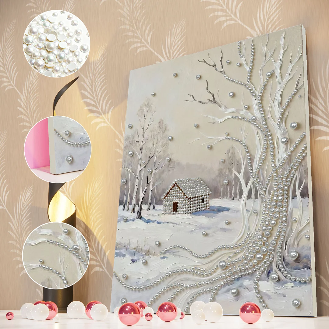 Snowfield DIY Pearl Diamond Art Kit for Adults Home Decor With Frame 30x40cm