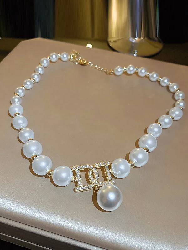 Imitation Pearl Dainty Necklace Necklaces Accessories