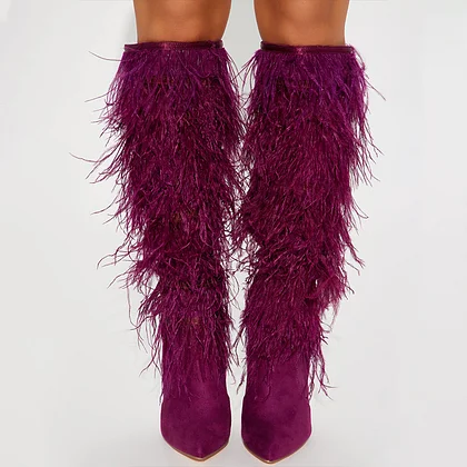 Fur heel booties hotsell