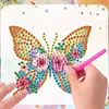 (US Local)6Pcs Flower Butterfly Diamond Painting Art Fridge Magnet for Fridge Whiteboards