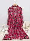 Skull Printed Long Sleeves Maxi Dress