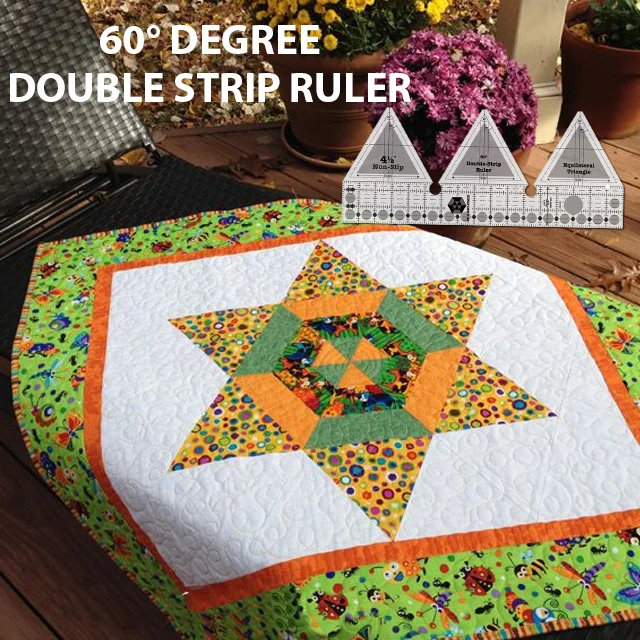 60° Degree Double Strip Ruler - With Instructions