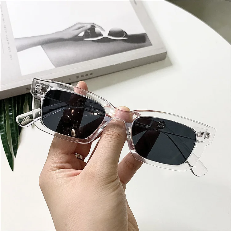 2024 New Women Rectangle Vintage Sunglasses Brand Designer Retro Points Sun Glasses Female Lady Eyeglass Cat Eye Driver Goggles