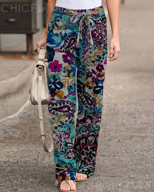 Women's Paisley Graphic Loose Pants
