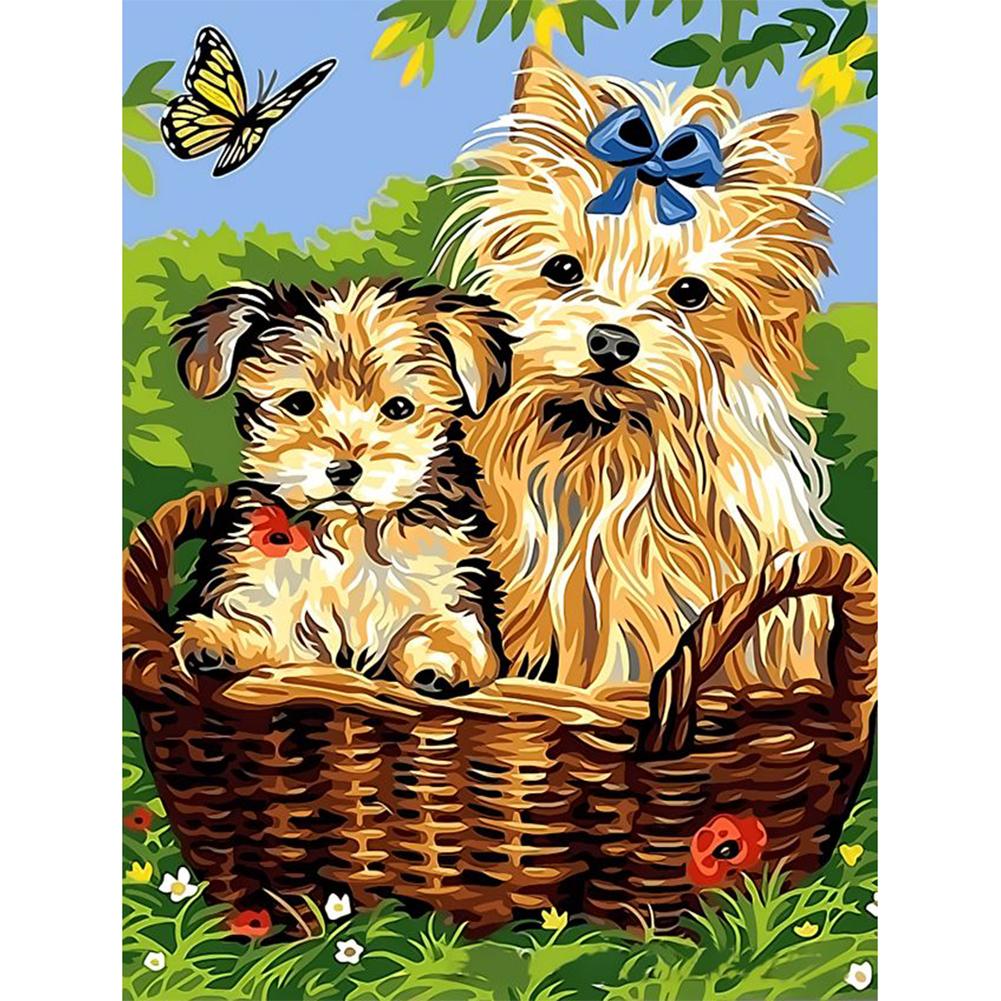 

40x50cm - Paint By Numbers Two Dogs, 501 Original