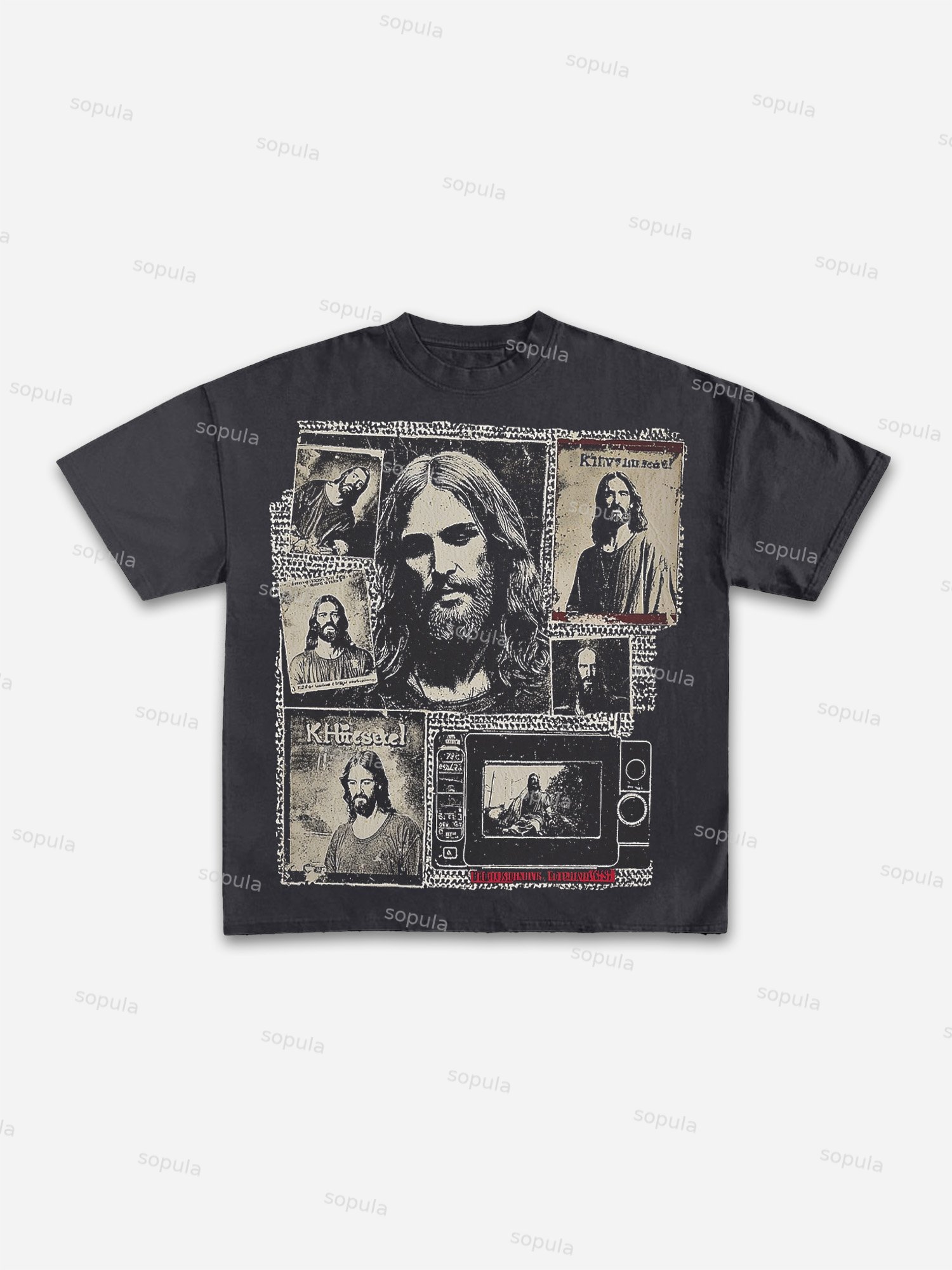 Vintage Jesus Memories Retro Camera Print Cotton T-shirt - Sopula｜Premium Graphic Tees & Graphic Clothing