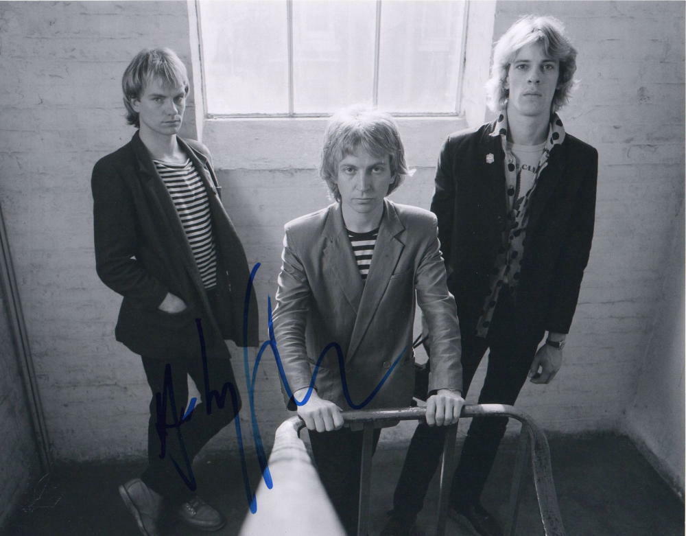 ANDY SUMMERS SIGNED AUTOGRAPHED 11x14 Photo Poster painting - THE POLICE STING, STEWART COPELAND