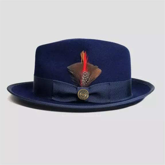 HatsFashion Bikary Fedora &ndash; Navy [Fast shipping and box packing]