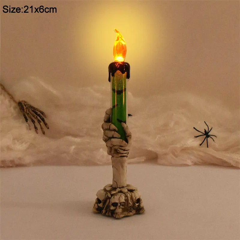 Halloween Led Candle Light Skeleton Ghost Hand Smoke-free Light Horror Props Halloween Party Decoration Supplies Kids Toy Gift