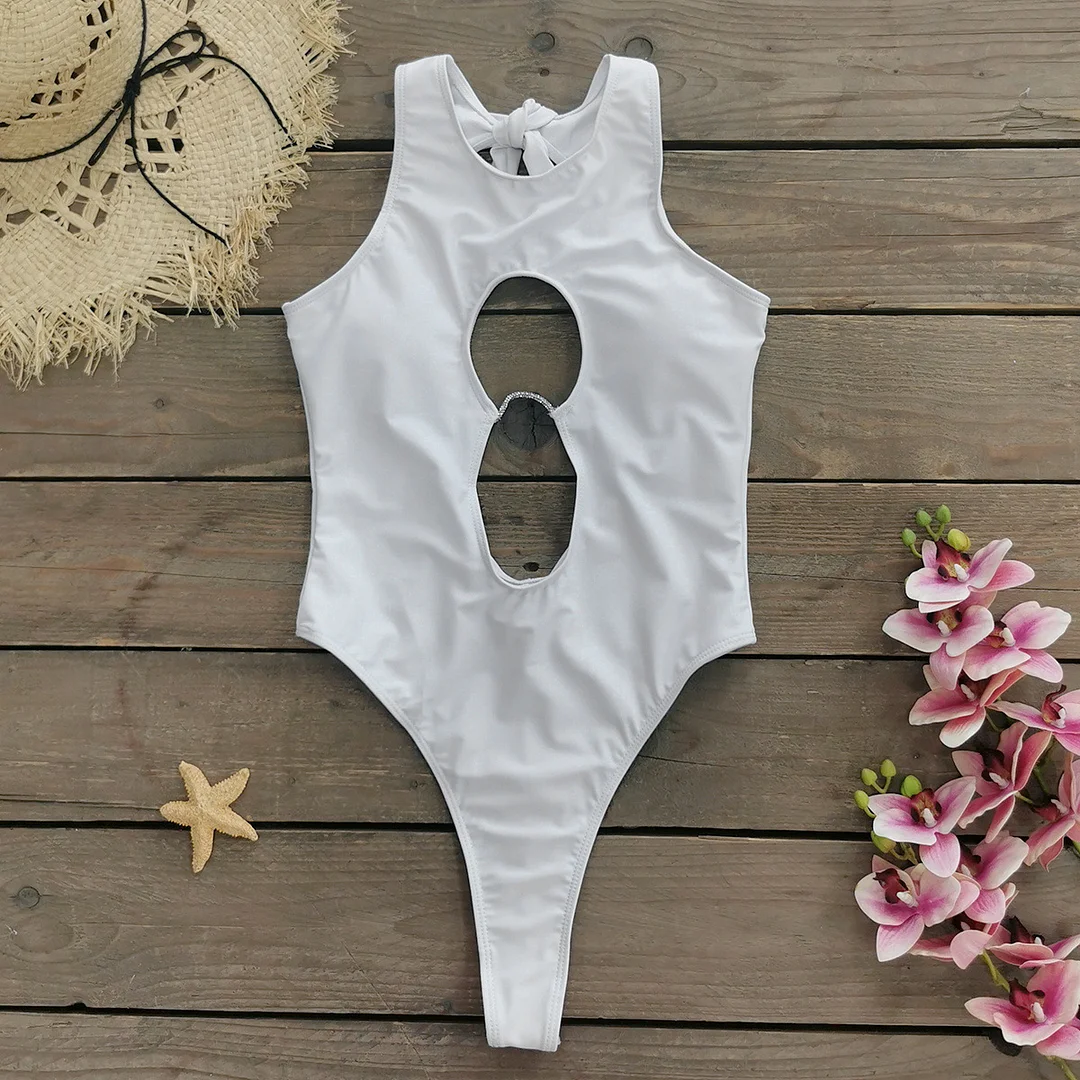 Nigikala 2025 New Pure White OnePiece Swimsuit Women's Swimsuit — free download