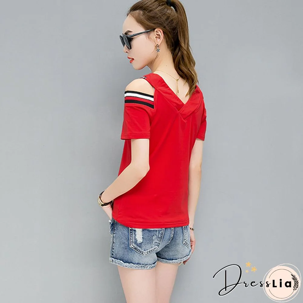 Bobokateer Off The Shoulder Tops For Women Tshirt Summer T-Shirt Cotton T Shirt Women Shirts Tee Shirt Femme Camiseta Mujer