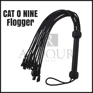 pornhint Pornhint CAT O NINE Flogger for Sex & Riding Flogging Whips- 9 Tails Genuine Leather Flogger with Wrist Loop- BDSM Flog for Couples Gifts