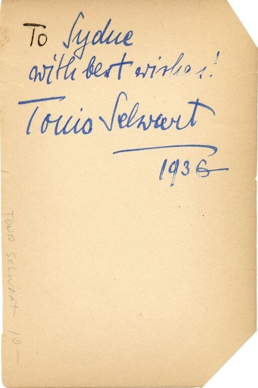 TONIO SELWART Autograph - 1936 (?)