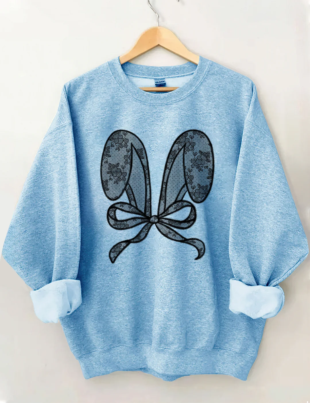 Bunny Ears With Bow Lace Sweatshirt