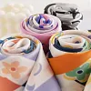Colorful Design 70x70xm Floral Silky Scarf