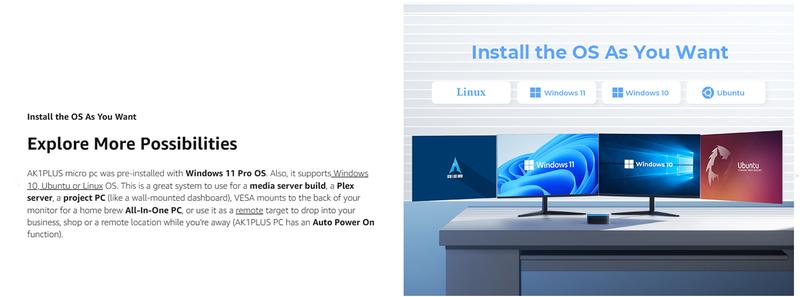 Product Introduction of ACEMAGIC AK1 Plus Mini PC. Intel 12th Gen N95(up to 3.4GHz) Mini Desktop Computers. 8GB RAM/256GB M.2 SSD Micro Computer Tower Support 4K UHD. Dual Wi-Fi. BT 4.2 for Business Home Office 15