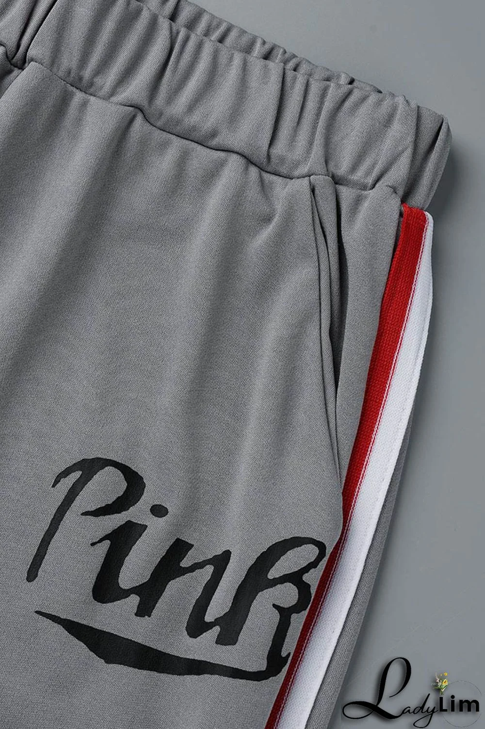 Grey Casual Print Patchwork O Neck Short Sleeve Two Pieces