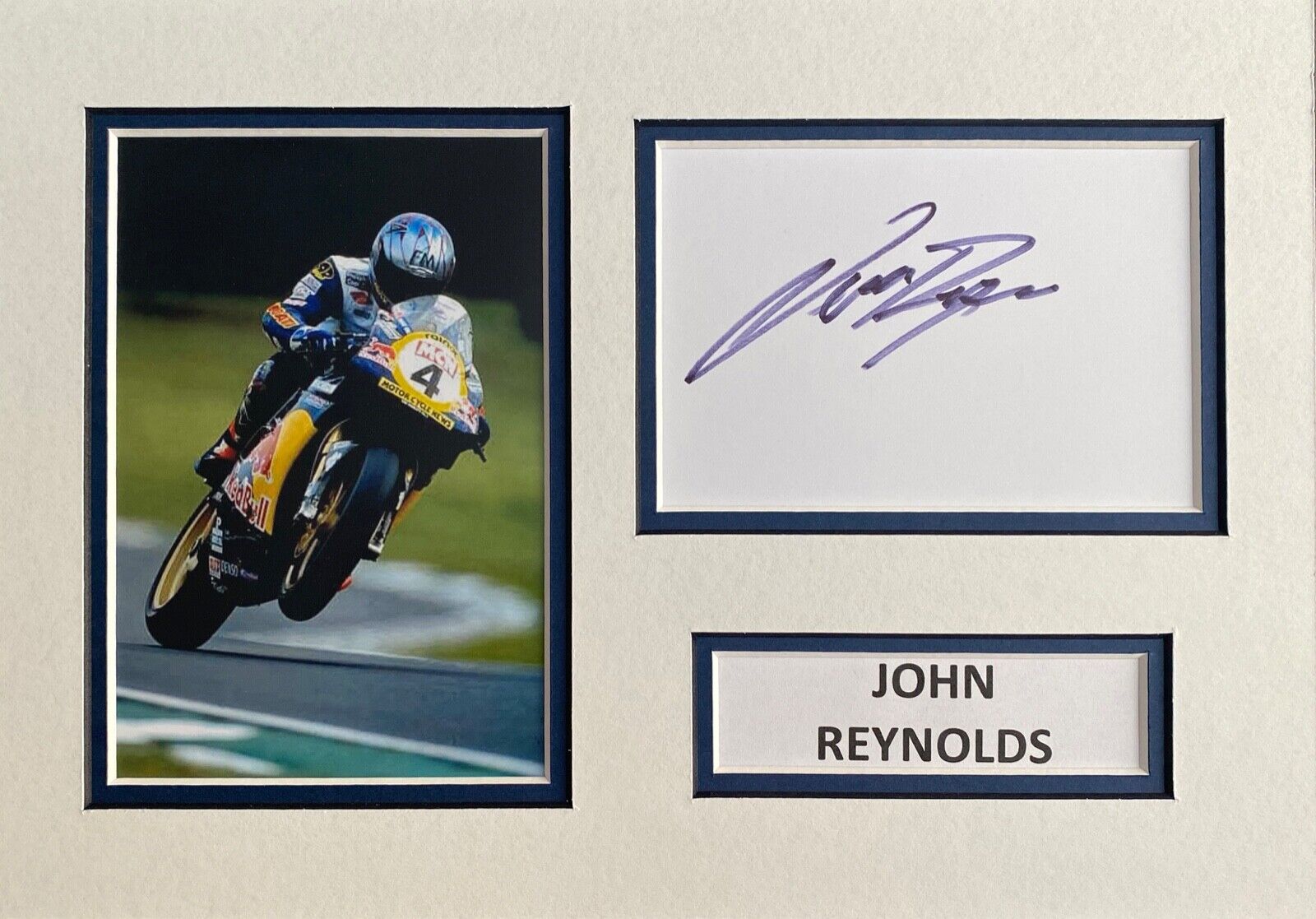 JOHN REYNOLDS SIGNED A4 Photo Poster painting MOUNT DISPLAY BSB AUTOGRAPH SUZUKI 1