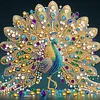 Framed Diamond Painting - Special Shaped - Peacock (25x25cm)
