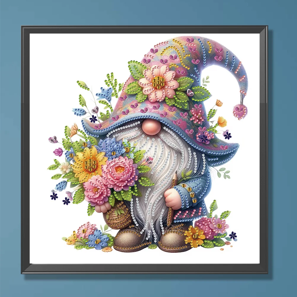 Diamond Painting - Partial Special Shaped Drill - Flower Gnome(Canvas|30*30cm)