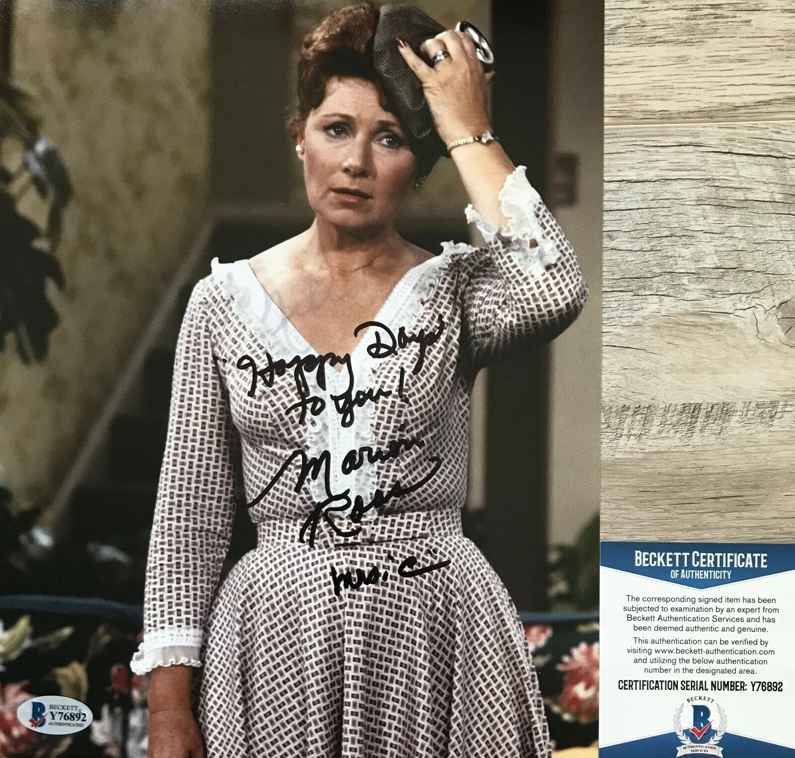 CLASSIC TV!! Marion Ross Autographed Signed HAPPY DAYS 8x10 Photo Poster painting #4 Beckett BAS