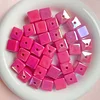Flashing UV Plating Square Acrylic Beads DIY Bracelet Key Chain