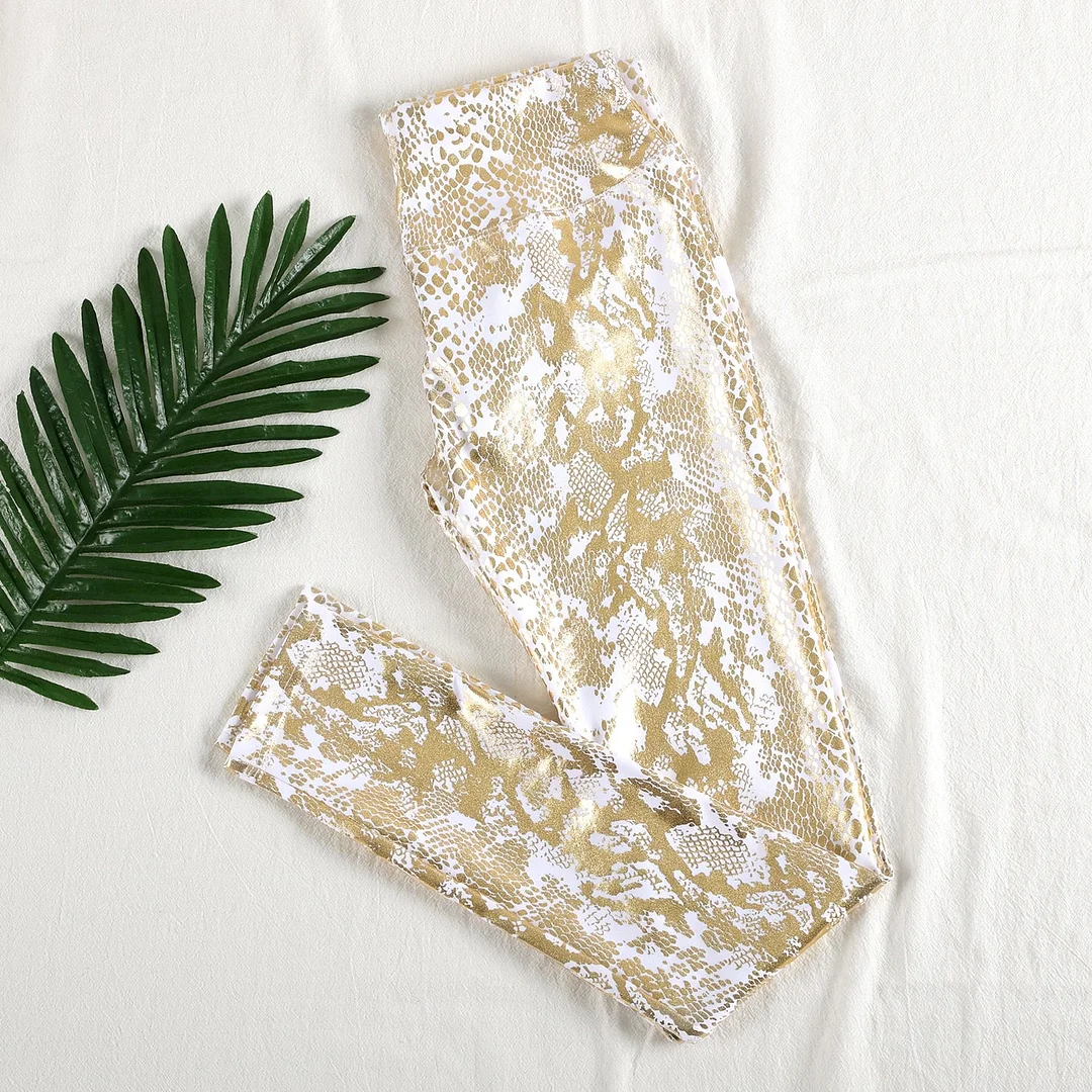 ATHVOTAR Leggings Women Snake Printed High Waist Workout Fitness Leggins Sport Push Up Elasticity Legging Women