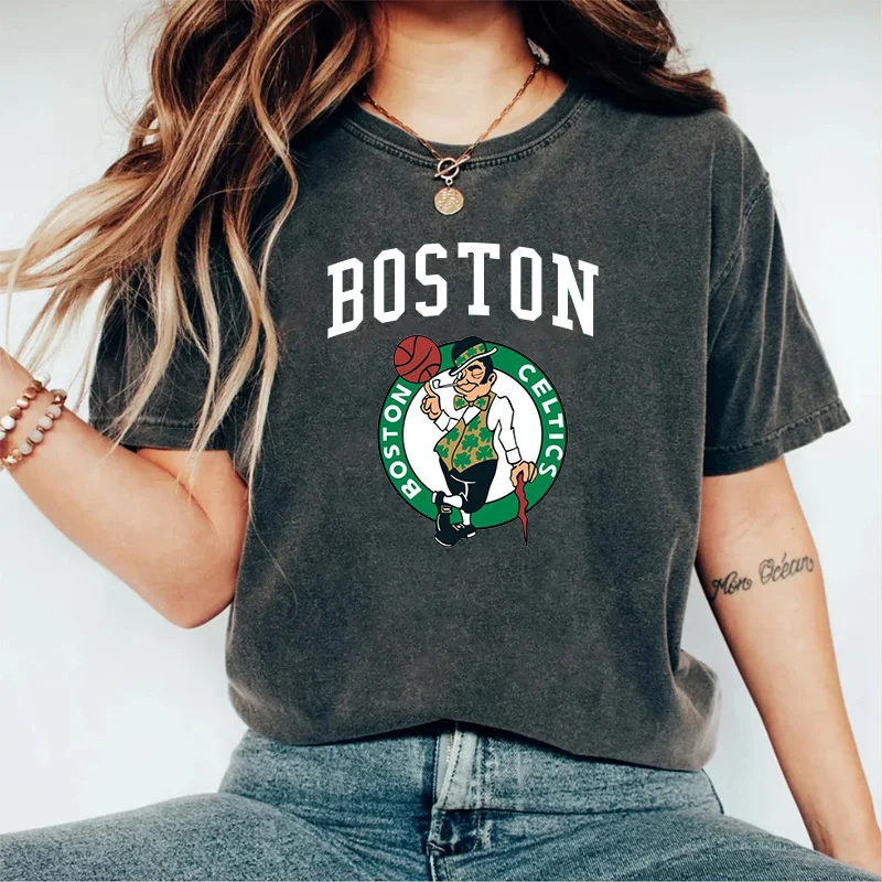 Women's Casual Loose Basketball Support Boston Celtics T-Shirt