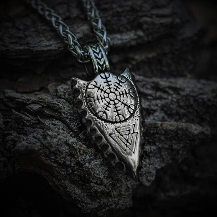 Stainless Steel Arrowhead Guardian Spearhead Necklace