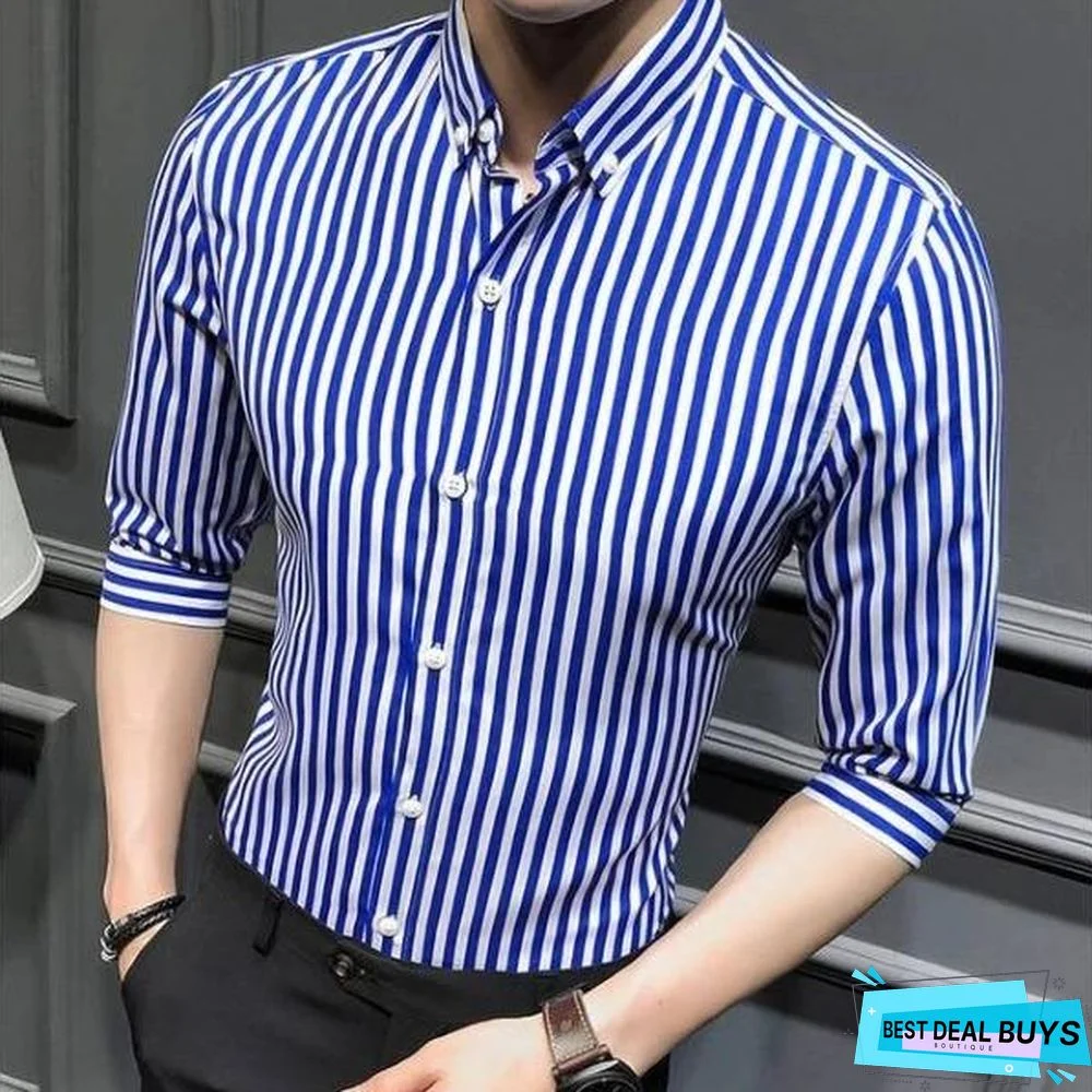 Slim Fit Striped Fashion Men's Casual Shirts
