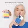 Magnetic Wireless Power Bank Wireless Stackable Magnetic Wireless Power Bank 5000 MAh Suitable For Iphone 15 Promax Apple 14 Apple 13 Series Mobile Phone External Battery Mobile Power Supply