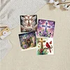 6pcs Diamond Painting Cross Greeting Card Set with Envelope Daily Wishing Cards for Birthdays Thanksgiving & Special Occasion