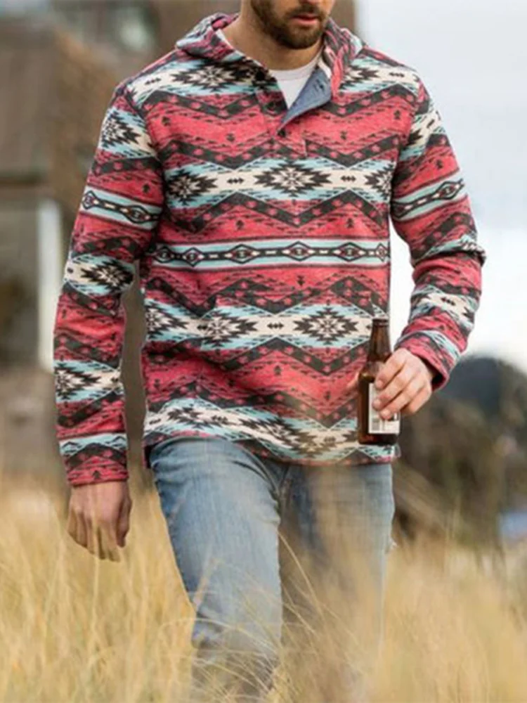 Mens Vintage Print Casual Sweatshirt