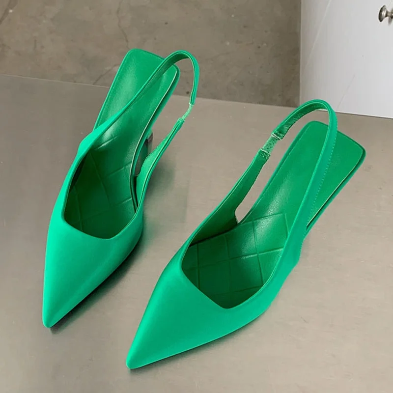 Size 35-41 Purple Thin High Heels Pumps Fashion Pointed Toe Slip-On Ankle Strap Stiletto Slingbacks Sandals Women Dress Shoes