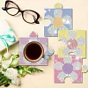 4pcs DIY Diamond Painting Coaster Kit With Holder - Flower