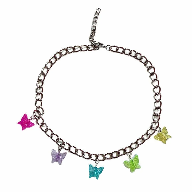 Jelly Butterfly Chain Necklace