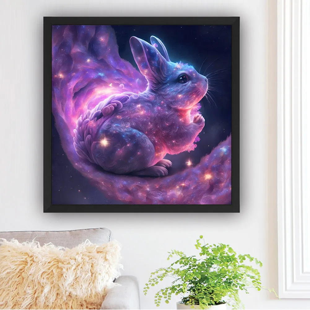 Full Round Diamond Painting 30*30cm - Praying Nebula Rabbit
