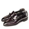 Handmade Mens Patent Leather Shoes Loafers