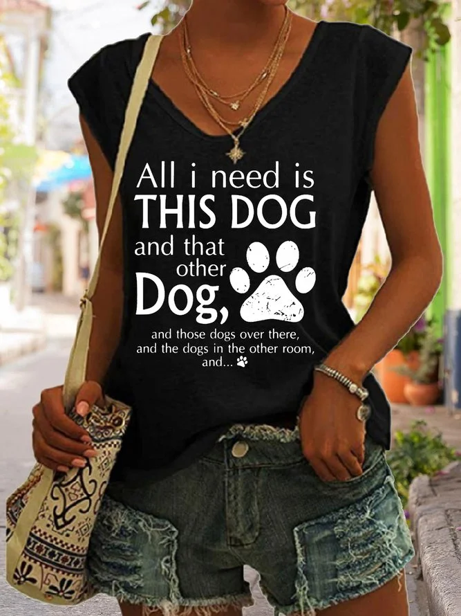 All I Need Is This Dog And That Dog Dog Lover Knit Tank