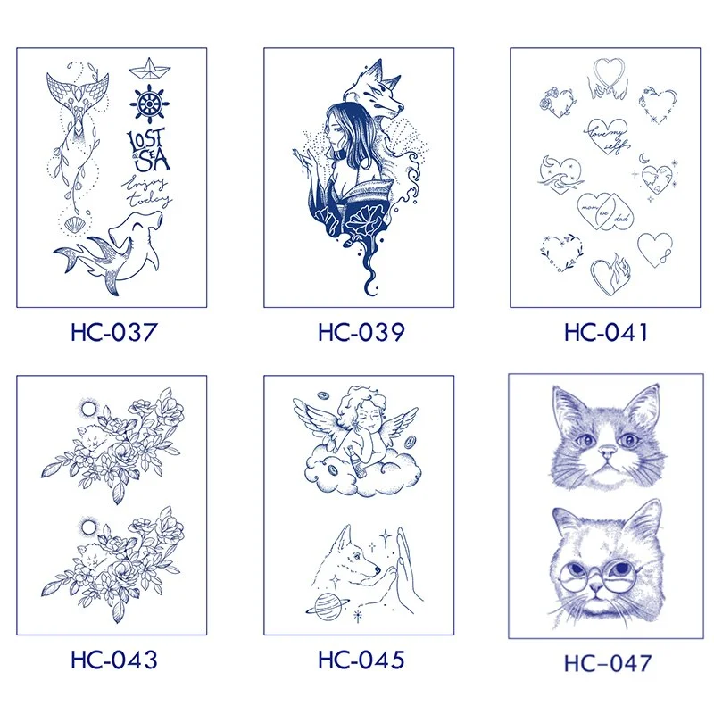 Flower Butterfly Animal Art Festival Comic Text Waterproof Full Body Arm Natural Temporary Tattoo For Men and Women