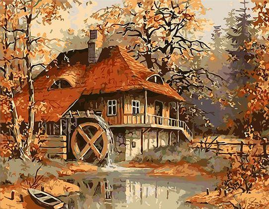 

House in Autumn Forest – Paint By Numbers - 40*50CM, 501 Original