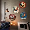 4PCS Rooster - Round Vintage Metal Signs Set - 30*30cm - Garden