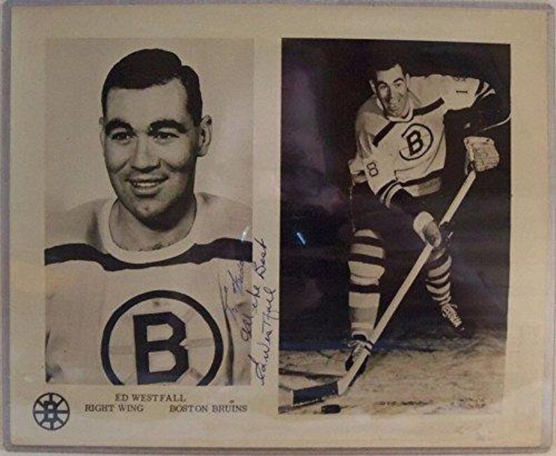 Ed Westfall Signed Autographed Vintage Glossy 'To Freddie' 8x10 Photo Poster painting (Boston Bruins) - COA Matching Holograms