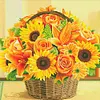 Sunflower Basket-11CT Stamped Cross Stitch 61*61cm/24.02*24.02in(Big Size) tapestrymarket