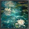 River Lotus-14CT Stamped Cross Stitch 40*40cm tapestrymarket