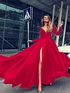 Vintage Split-Side Long Sleeves Maxi Dresses