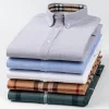Men's Business Casual Pure Cotton Striped Long-sleeved Shirt